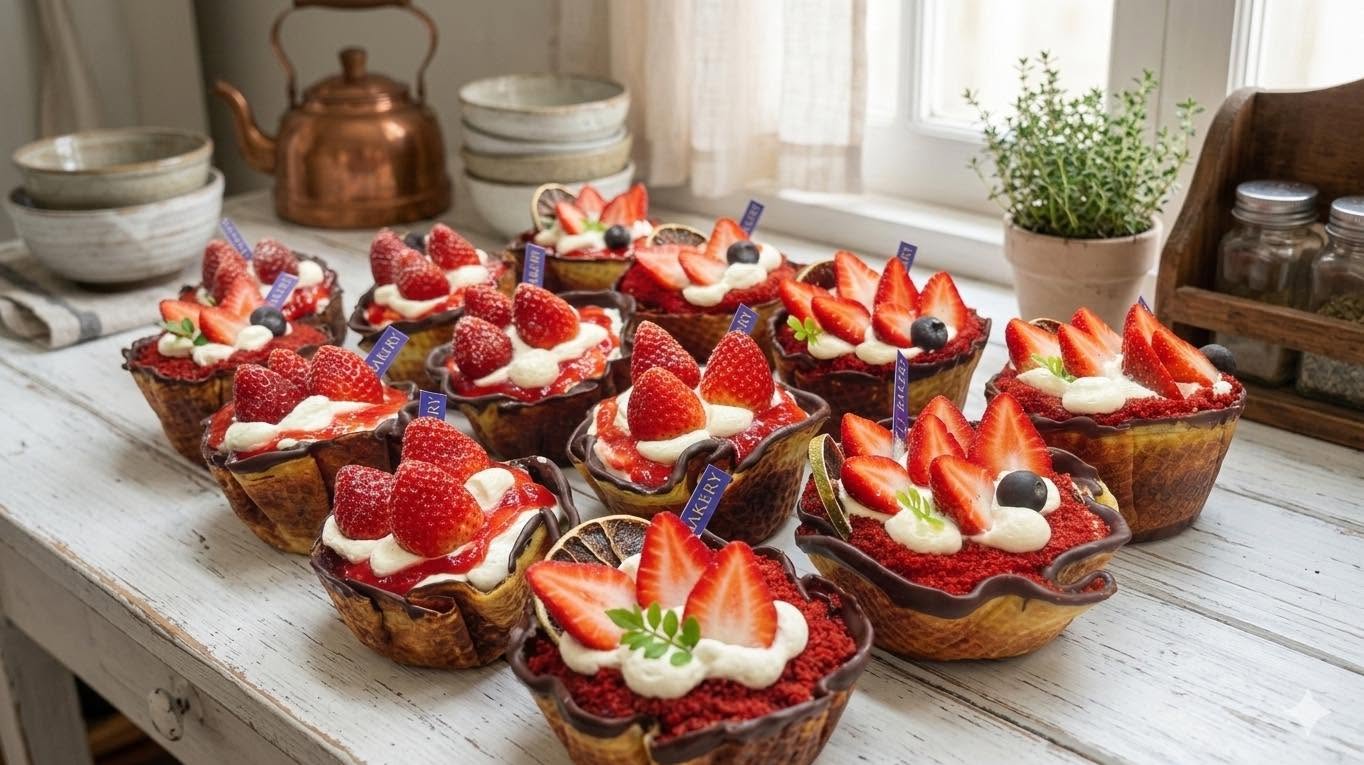 Ốc Quế Pudding Dâu