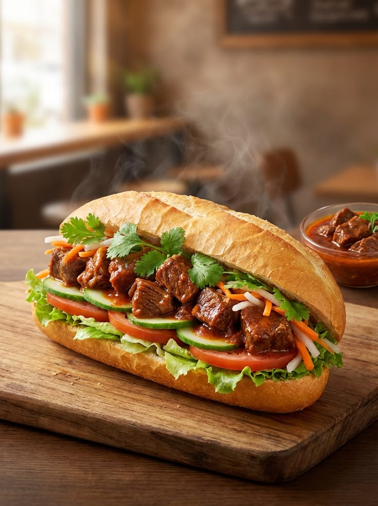 Bánh mì bò sốt tiêu